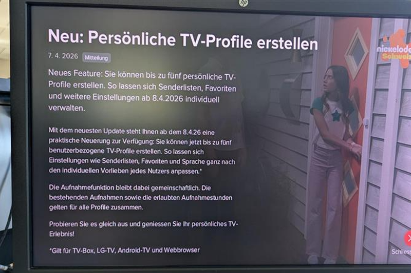 Einrichtung neue TV-Profile